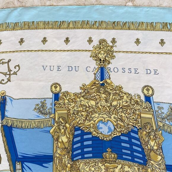 Hermes Vue du Carrosse de La Galere La Reale Silk Scarf 90cm - Picture 7 of 15
